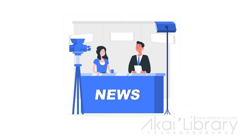 图片素材 新闻节目主持人插画扁平场景