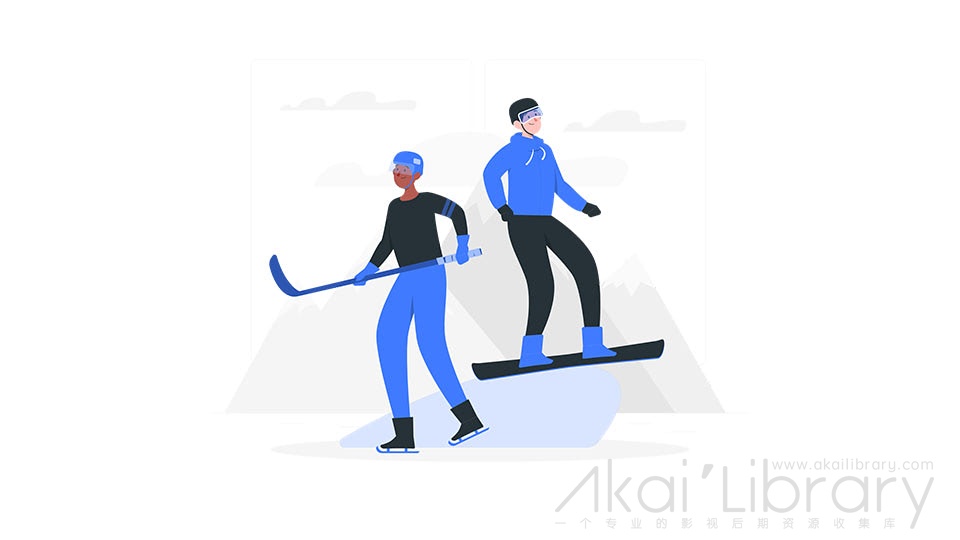 图片素材冬奥会冬季项目滑雪插画扁平场景 源库素材网