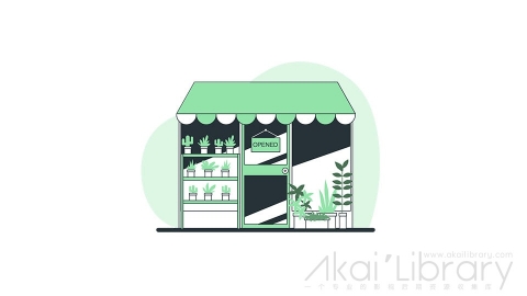 图片素材 商店开业开门营业线条扁平场景