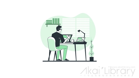图片素材 设计师工作线条扁平场景