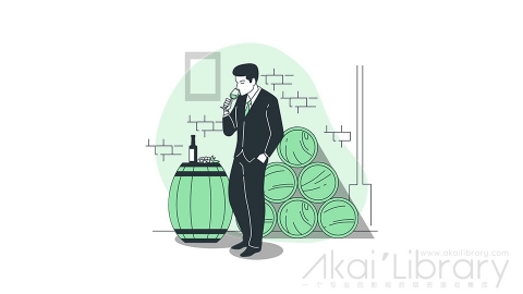 图片素材 喝红酒品酒线条扁平场景