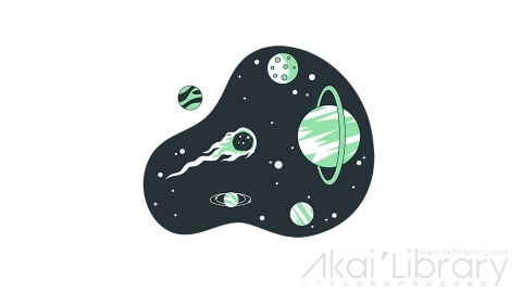 图片素材 太空宇宙航天星球线条扁平场景