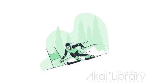 图片素材 冬奥会冬季项目滑雪线条扁平场景