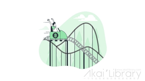 图片素材 比特币过山车线条扁平场景