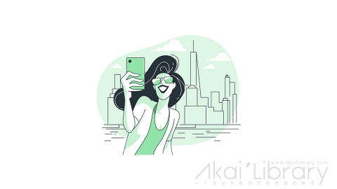 图片素材 自拍拍照美颜线条扁平场景