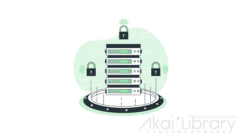 图片素材 服务器安全线条扁平场景