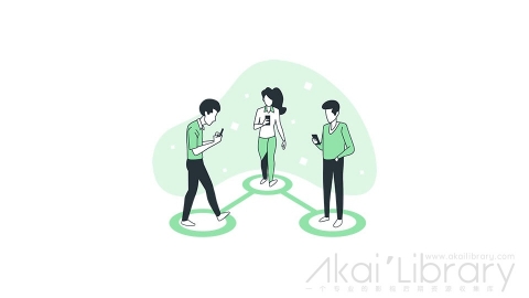 图片素材 群组连接社交线条扁平场景