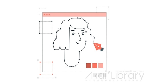图片素材 钢笔绘图矢量工具插画扁平场景