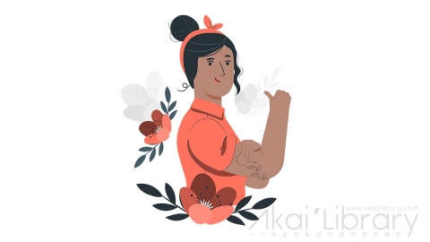 图片素材 妇女节女性力量插画扁平场景