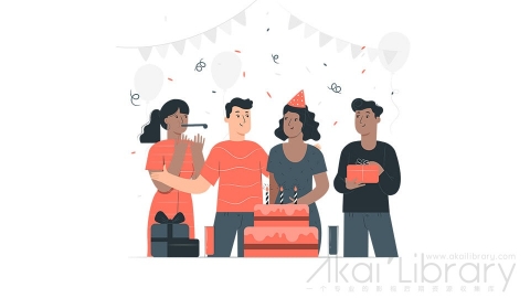 图片素材 生日派对插画扁平场景
