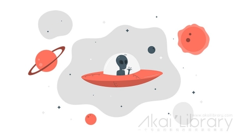图片素材 太空宇宙航天星球插画扁平场景