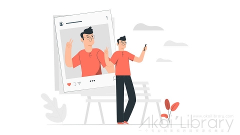 图片素材 自拍拍照美颜插画扁平场景