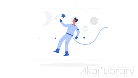 图片素材 宇航员航天员太空行走插画扁平场景