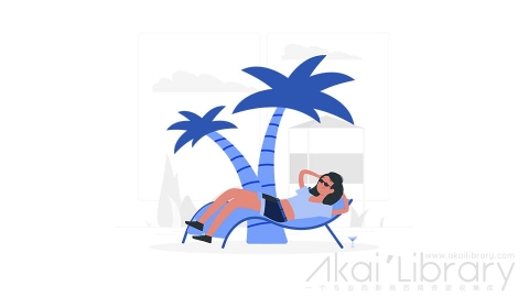 图片素材 晒太阳浴休假度假插画扁平场景
