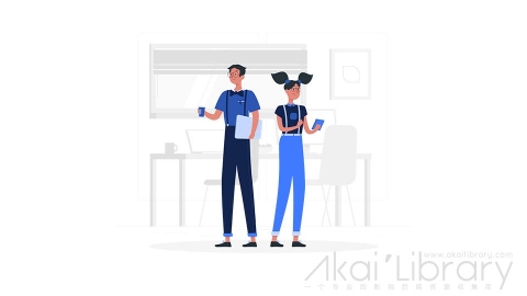 图片素材 学霸学生知识分子书呆子插画扁平场景