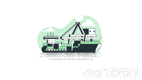 图片素材 轮船货轮船舶插画扁平场景
