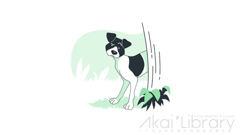 图片素材 观察的狗插画扁平场景