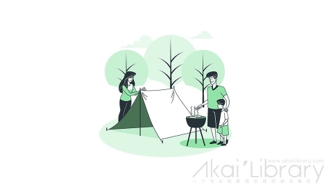 图片素材 野营露营野外生存插画扁平场景