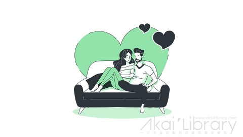 图片素材 一对情侣插画扁平场景