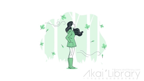 图片素材 秋天落叶插画扁平场景