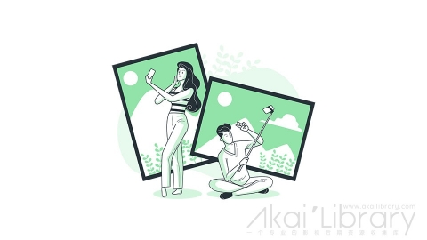图片素材 自拍照片相片插画扁平场景