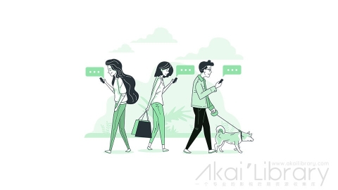 图片素材 在线聊天即时通讯插画扁平场景