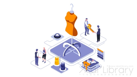 图片素材 等距纺织服装业立体场景-30