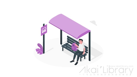 图片素材 公交站牌等车插画等距立体场景