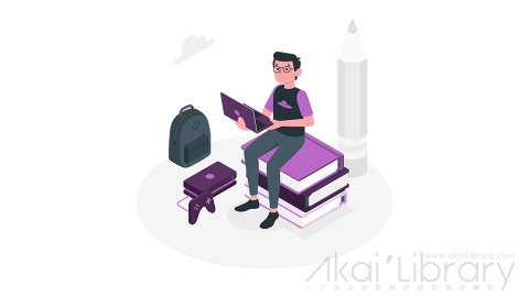 图片素材 学霸学生知识分子书呆子插画等距立体场景