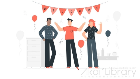 图片素材 欢迎迎新联欢会庆祝插画扁平场景