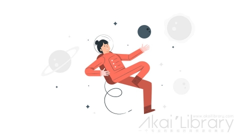 图片素材 宇航员航天员太空行走插画扁平场景