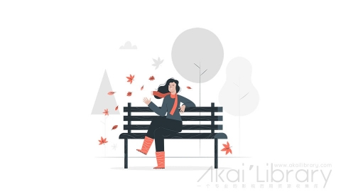 图片素材 秋天落叶插画扁平场景