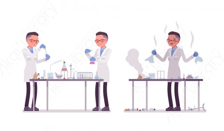 图片素材 扁平科学家做实验人物职业角色-5