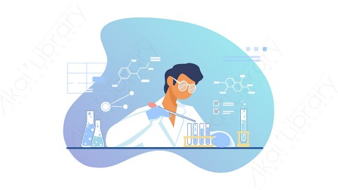 图片素材 扁平医学化学插画互联网科技场景-7