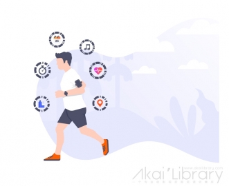 图片素材 扁平跑步智能手表科技生活场景-8