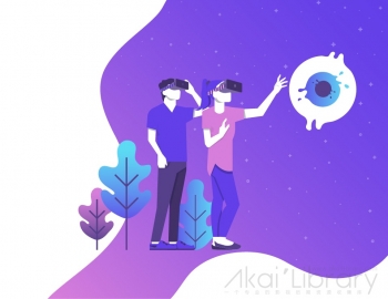 图片素材 扁平VR虚拟现实生活场景-10