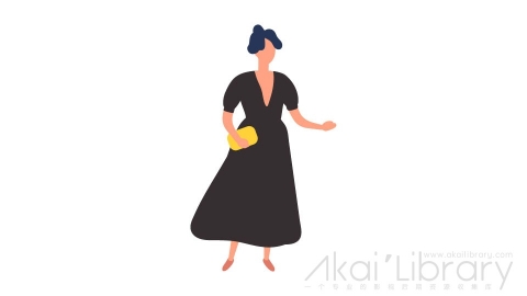 图片素材 扁平长裙女人插画卡通日常角色人物-9