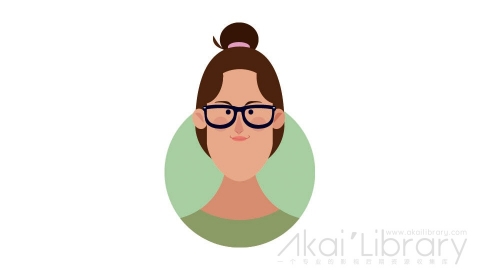 图片素材 扁平戴眼镜女生头像卡通-9