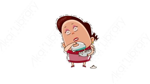 视频素材 可爱大妈家庭主妇动态表情包_01_15