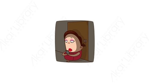视频素材 可爱大妈家庭主妇动态表情包_03_03