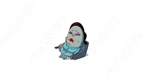 视频素材 可爱大妈家庭主妇动态表情包_03_04
