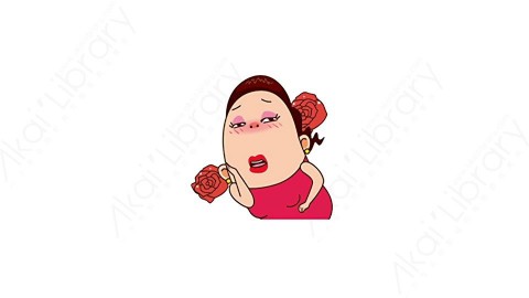 视频素材 可爱大妈家庭主妇动态表情包_03_18