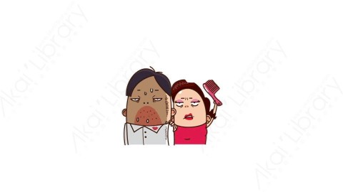 视频素材 可爱大妈家庭主妇动态表情包_04_06