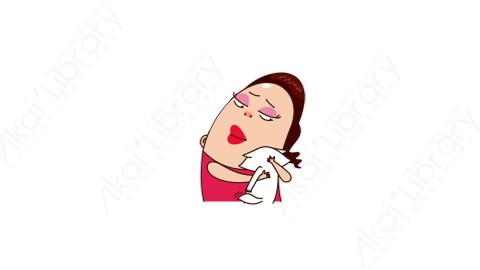 视频素材 可爱大妈家庭主妇动态表情包_04_19