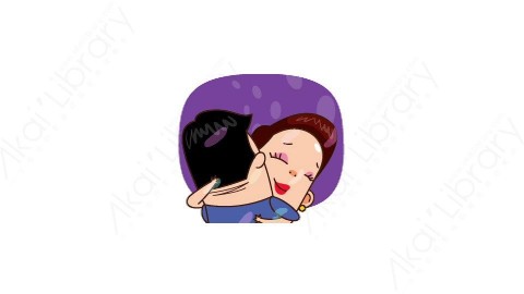 视频素材 可爱大妈家庭主妇动态表情包_05_12
