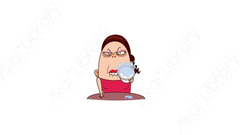 视频素材 可爱大妈家庭主妇动态表情包_06_19