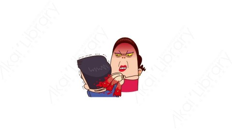 视频素材 可爱大妈家庭主妇动态表情包_06_20