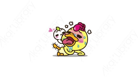 视频素材 可爱呆萌小黄鸭动态表情包_01_07