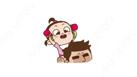视频素材 视频素材 可爱呆萌小女孩动态表情包_01_19
