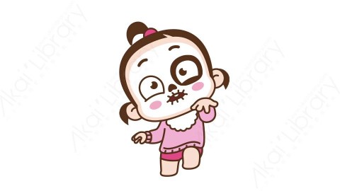 视频素材 可爱呆萌小女孩动态表情包_02_09